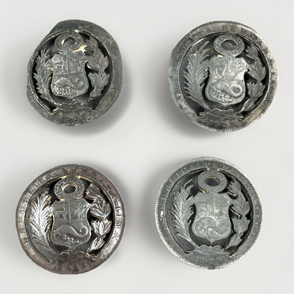 GARISSON PROD'S INC Buttons Jewelry Silver Crafting Republica Peruana 1923 Coin